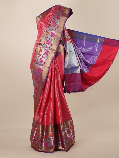 Pothys Peach-Coloured Woven Design Saree