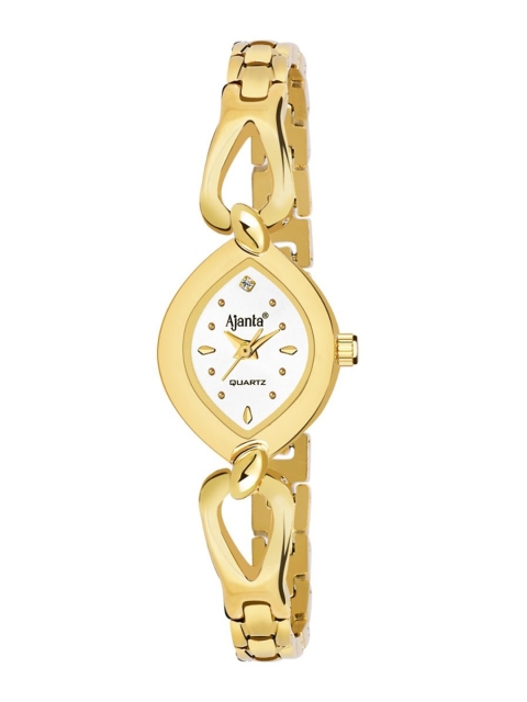 Ajanta Women Gold-Toned & White Analogue Watch Ajanta_AWC410MRL/2