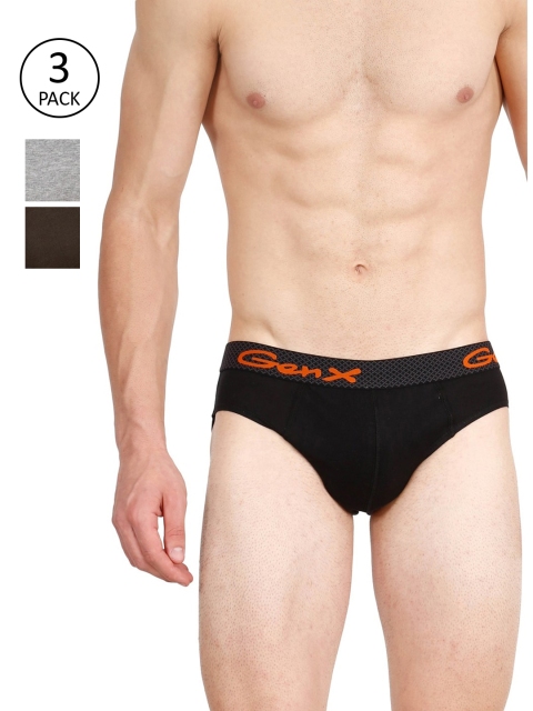 Genx Men Pack Of 3 Multicoloured Solid Pure Cotton Briefs GENX_RUSH_BRF_OE_3PC, Multi
Genx Men Pack Of 3 Multicoloured Solid Pure Cotton Briefs GENX_RUSH_BRF_OE_3PC, Multi