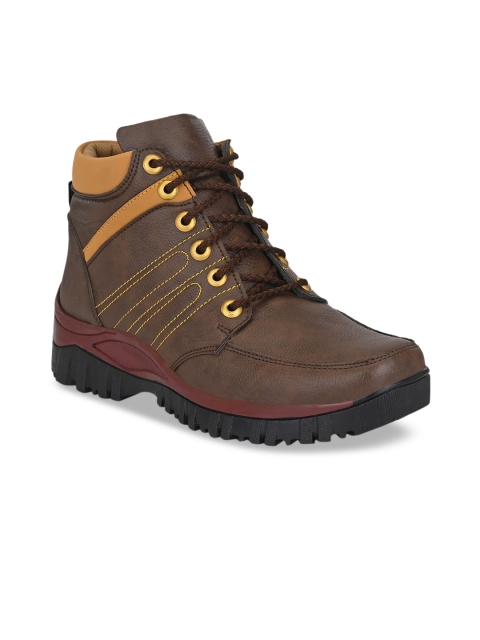 BUCIK Men Brown Flat Boots