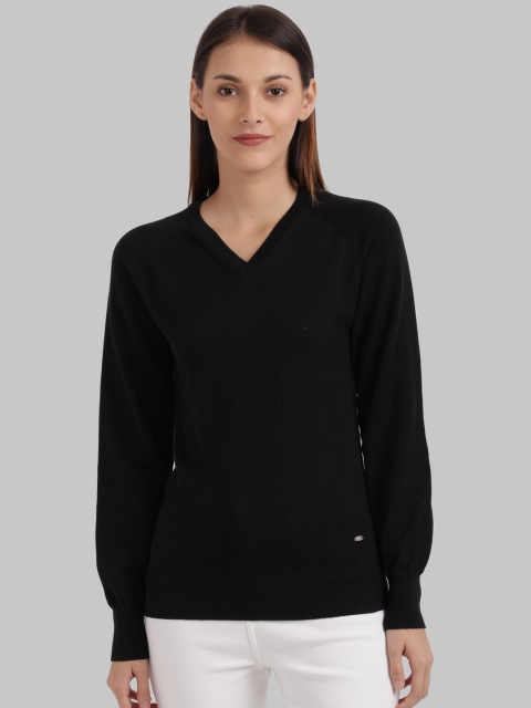 Parx Women Black Solid Pullover Sweater