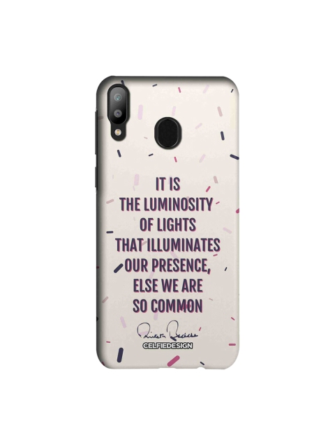 CelfieDesign Off-White & Purple Presence AB Quotes Quirky Sustainable Samsung Galaxy M20 Mobile Back Cover
CelfieDesign Off-White & Purple Presence AB Quotes Quirky Sustainable Samsung Galaxy M20 Mobile Back Cover