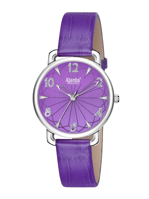 Ajanta Women Purple & Grey Melange Analogue Watch AWC607GKL/1