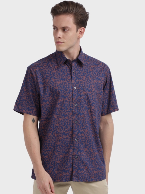 ColorPlus Men Blue Regular Fit Printed Casual Shirt