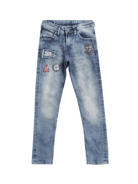 Pepe Jeans Boys Blue Slim Fit Mid-Rise Clean Look Jeans