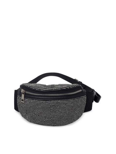 Call It Spring Women Black Embellished Waist Pouch