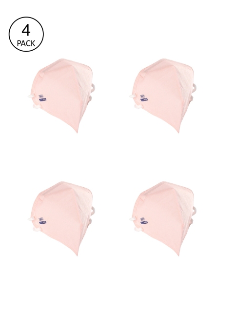 JS Care Unisex Pack Of 4 Pink 6-Ply Reusable N95 Masks