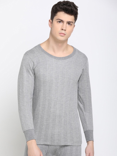 DIXCY SCOTT Men Grey Melange Thermal T-Shirt