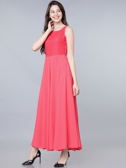 Tokyo Talkies Women Pink Solid Maxi Dress