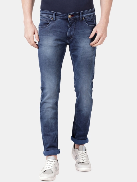 VUDU Men Blue Slim Fit Mid-Rise Clean Look Stretchable Jeans