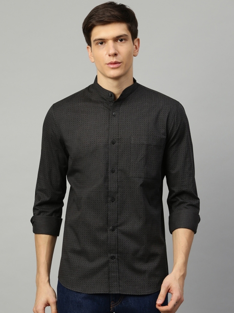 Matinique Men Grey & Black Slim Fit Printed Casual Shirt