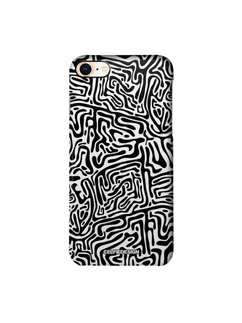CelfieDesign White & Black Maze Abstract iPhone 8 Sustainable Case