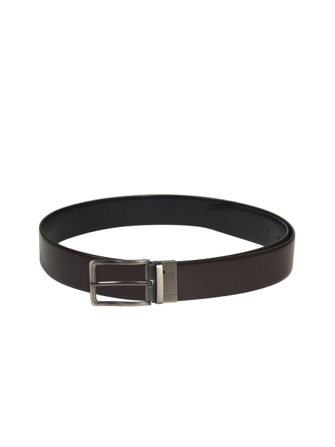 CHRISTOPOLO Men Black & Brown Solid Reversible Genuine Leather Belt