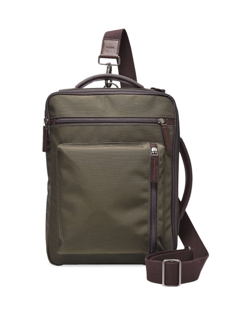 Fossil Men Olive Green Solid Backpack