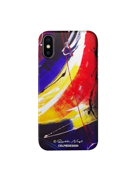 CelfieDesign Blue & Yellow Abstract Printed Sustainable iPhone X Back Case