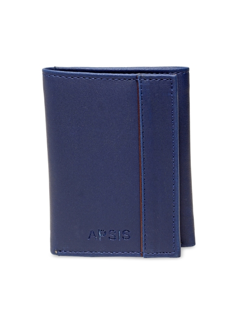 Apsis Men Blue Solid Three fold Wallet