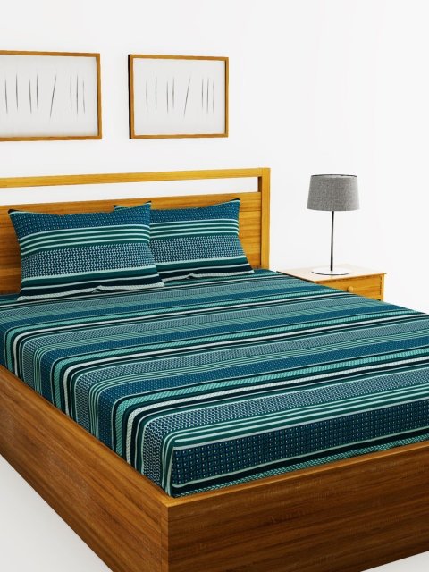 BIANCA Teal Green & Black Striped 110 TC Double XL King Bedsheet With 2 Pillow Covers
BIANCA Teal Green & Black Striped 110 TC Double XL King Bedsheet With 2 Pillow Covers