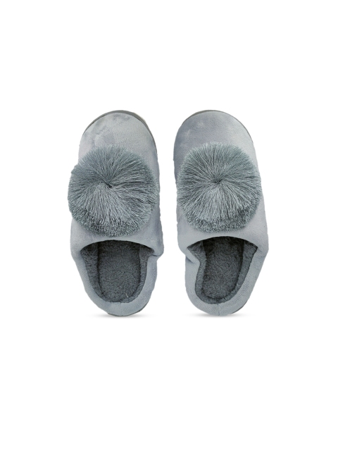 Pampy Angel Women Grey Solid Plush Flip Flops