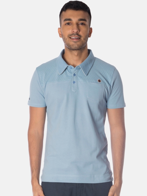Smugglerz Men Blue Solid Polo Collar T-shirt