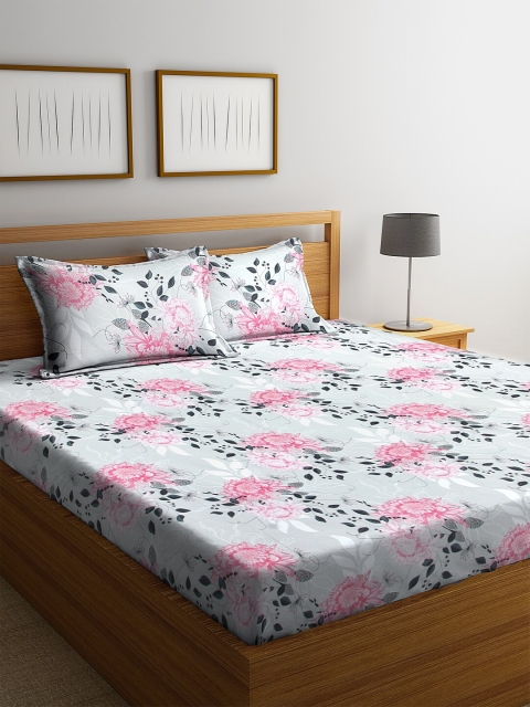 BOMBAY DYEING Pink & Grey Floral Printed 180 TC Cotton 1 King Bedsheet with 2 Pillow Covers
BOMBAY DYEING Pink & Grey Floral Printed 180 TC Cotton 1 King Bedsheet with 2 Pillow Covers