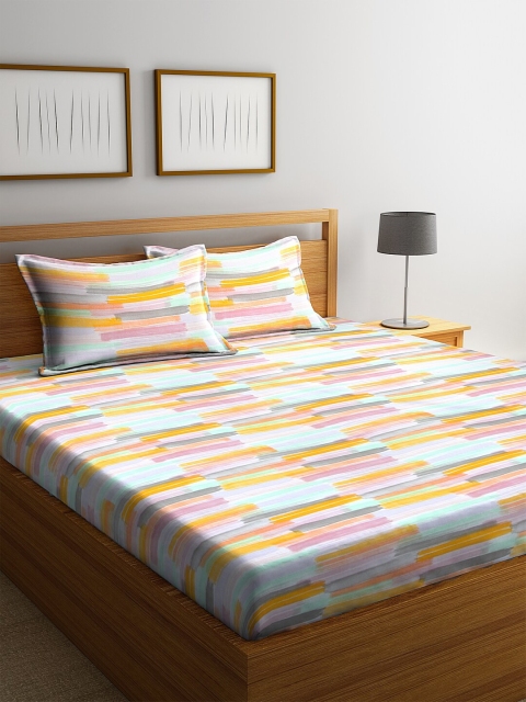 BOMBAY DYEING Yellow & Pink Abstract 180 TC Cotton 1 King Bedsheet With 2 Pillow Covers
BOMBAY DYEING Yellow & Pink Abstract 180 TC Cotton 1 King Bedsheet With 2 Pillow Covers