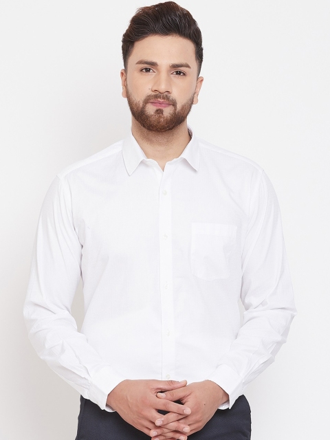 Canary London Men White Slim Fit Solid Formal Shirt