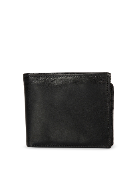Leather Zentrum Men Black Solid Genuine Leather Two Fold Wallet