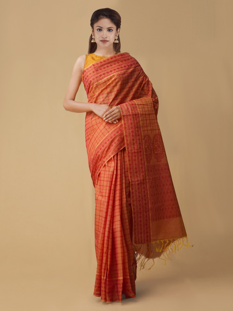 Unnati Silks Orange Pure Cotton Woven Design Mysore Silk Saree
Unnati Silks Orange Pure Cotton Woven Design Mysore Silk Saree