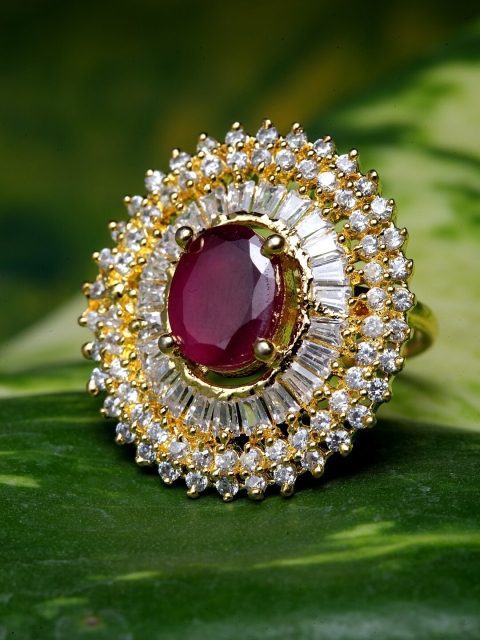 ANIKAS CREATION Gold-Plated Pink & White American Diamond Studded Handcrafted Finger Ring
ANIKAS CREATION Gold-Plated Pink & White American Diamond Studded Handcrafted Finger Ring