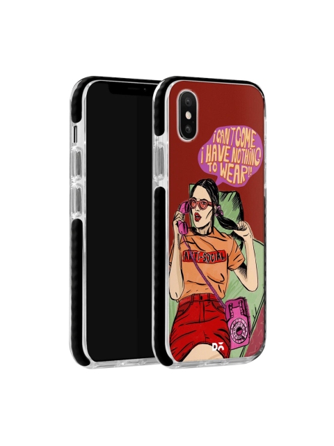 DailyObjects Red & Green Anti Social Babe iPhone XS Stride Case Cover