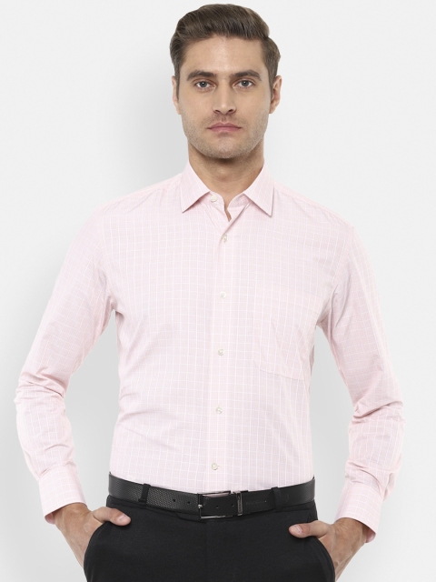 Luxure by Louis Philippe Men Pink Regular Fit Checked Casual Shirt