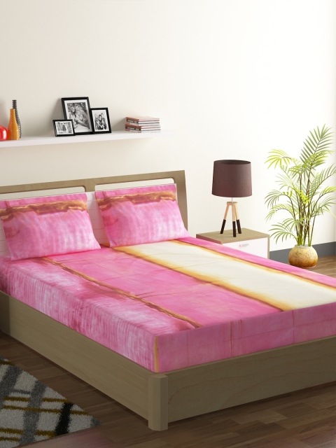 SWAYAM Pink & Off-White Solid 200 TC Cotton 1 Extra Large Bedsheet with 2 Pillow Covers
SWAYAM Pink & Off-White Solid 200 TC Cotton 1 Extra Large Bedsheet with 2 Pillow Covers