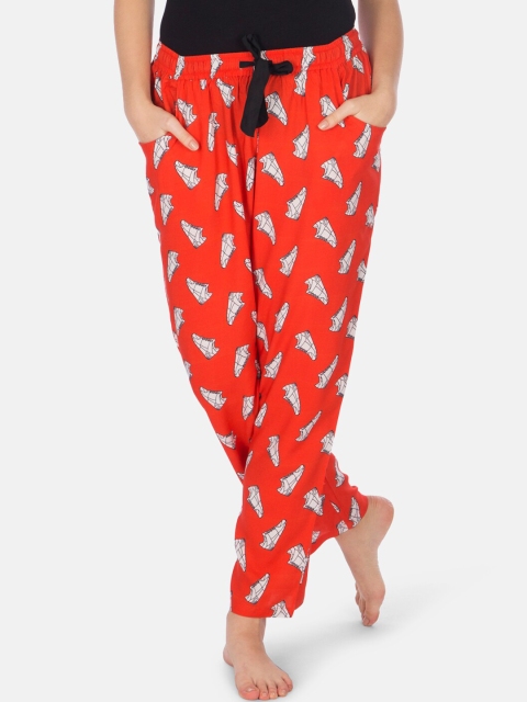 Smugglerz Women Red Printed Lounge Pants