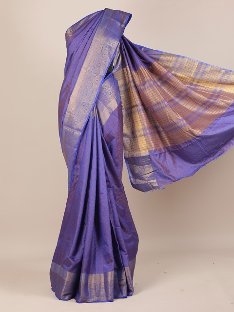 Pothys Blue Woven Design Jute Silk Saree