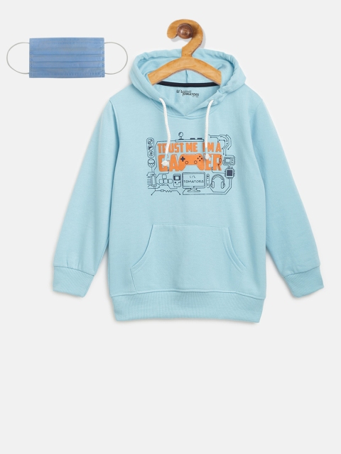Lil Tomatoes Boys Blue Printed Sweatshirt