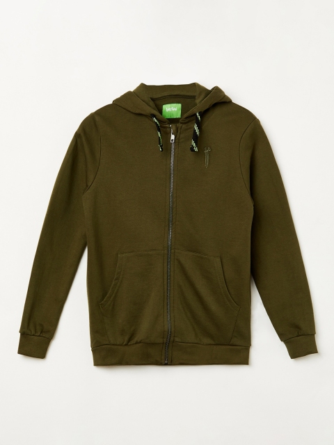 Bossini Boys Olive Green Solid Sweatshirt