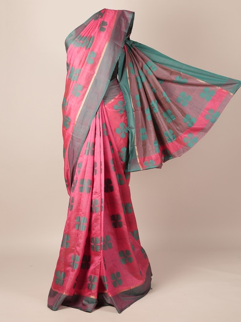Pothys Pink Woven Design Jute Silk Saree
