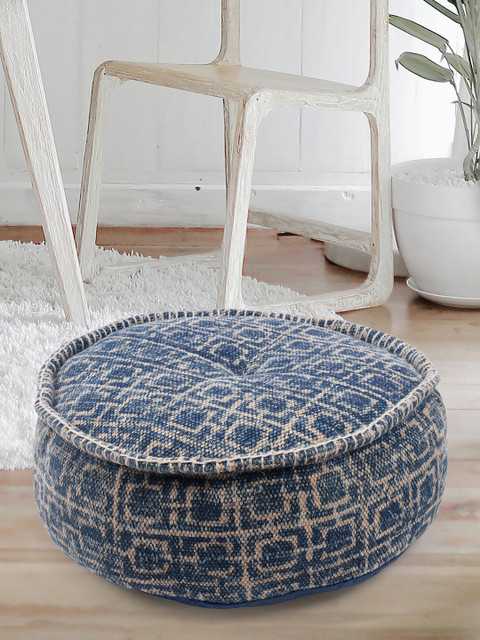 Tistabene Blue & Beige Indigo Block Printed Round Floor Cushion With Filling
Tistabene Blue & Beige Indigo Block Printed Round Floor Cushion With Filling