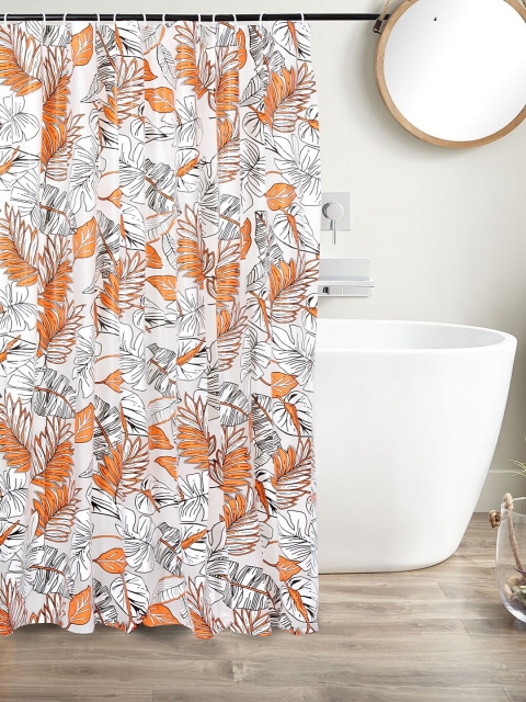 Clasiko White & Orange Printed PVC Plastic Sustainable Bath Shower Curtain With Hooks
Clasiko White & Orange Printed PVC Plastic Sustainable Bath Shower Curtain With Hooks
