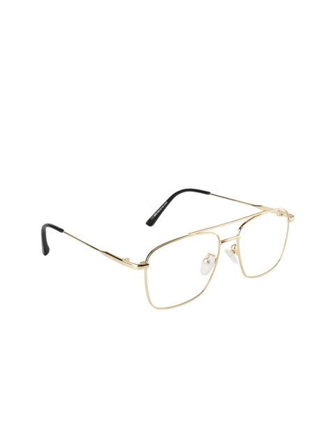 Clark N Palmer Unisex Gold Toned Solid Full Rim Square Frames