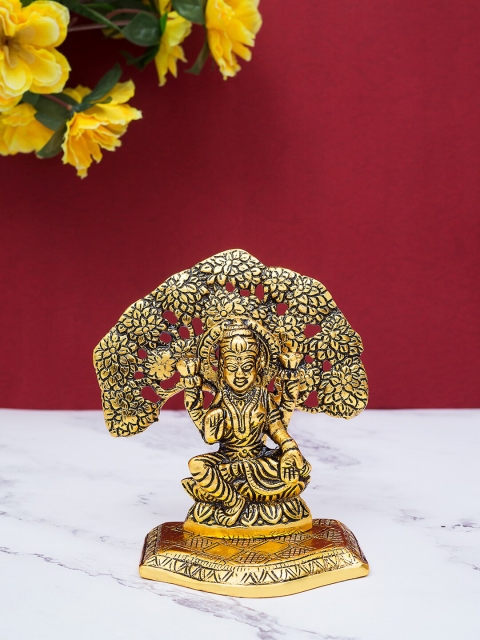 Golden Peacock Unisex Gold-Toned Laxmi With Decorative Big Tree Showpiece