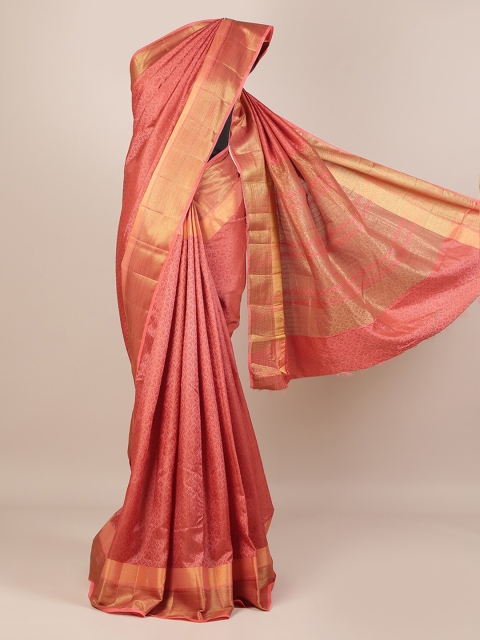 Pothys Peach-Coloured Woven Design Jute Silk Saree