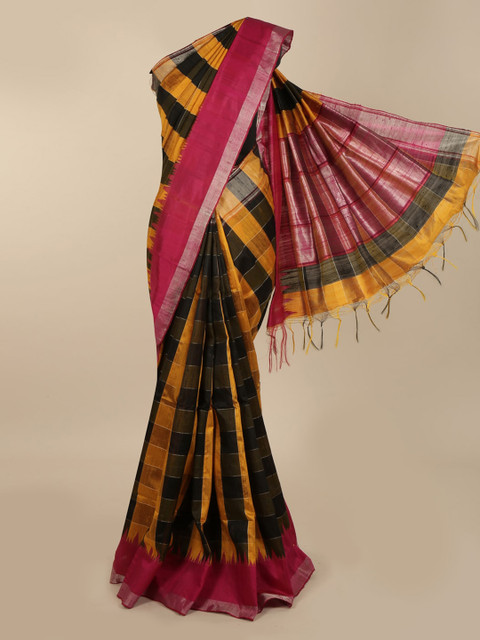 Pothys Multicoloured Checked Jute Silk Saree, Multi
Pothys Multicoloured Checked Jute Silk Saree, Multi