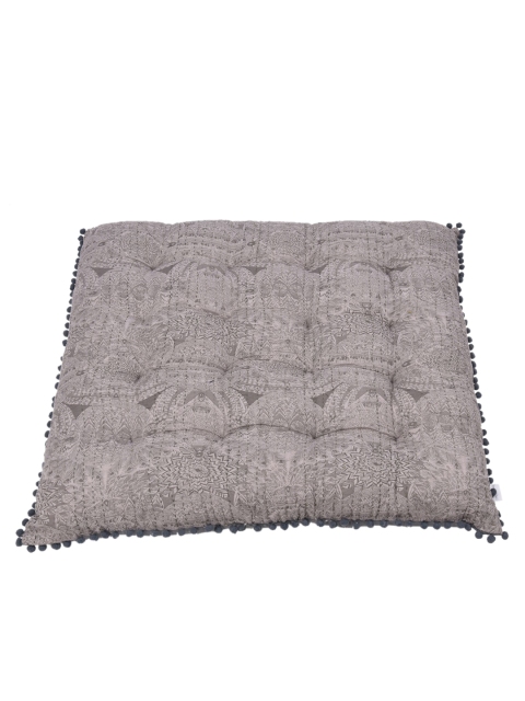 Tistabene Grey Printed Rectangle Floor Cushion