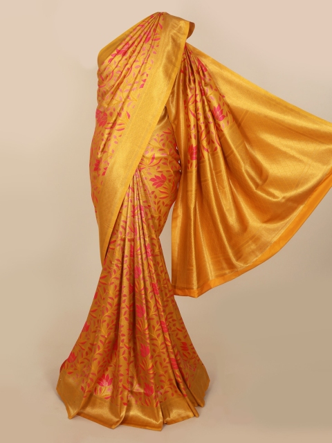 Pothys Mustard Woven Design Jute Silk Saree