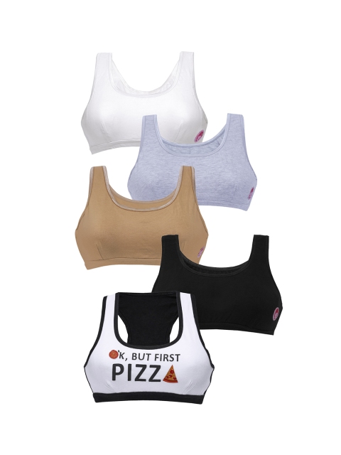 DChica Pack Of 5 White & Black Printed Non-Wired Non Padded Beginner Sports Bras DCBRDC6440/xxs
DChica Pack Of 5 White & Black Printed Non-Wired Non Padded Beginner Sports Bras DCBRDC6440/xxs