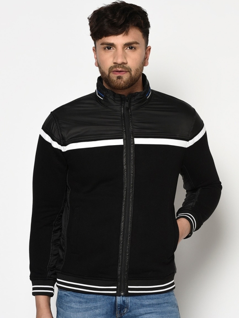 Octave Men Black Striped Sweatshirt