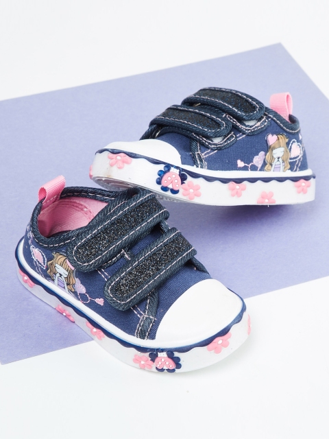 max Girls Blue Printed Sneakers