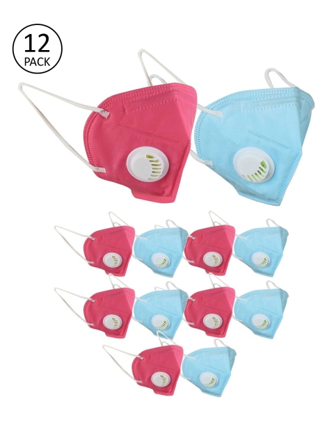 OOMPH Unisex Pack Of 12 5-Ply Reusable Anti-Pollution KN95 Masks, Blue