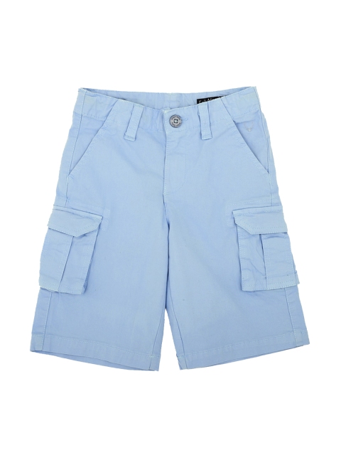 Allen Solly Junior Boys Blue Solid Regular Fit Cargo Shorts